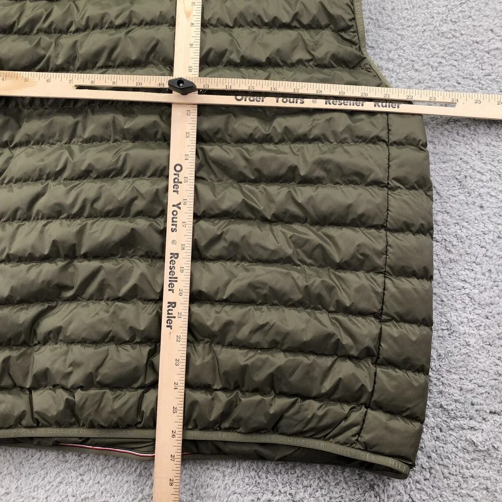 Tommy Hilfiger Vest Mens XL Green Puffer Full Zip Lightweight Outdoor Quilted